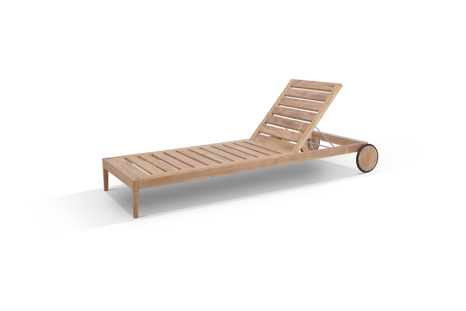 TEAK SUN LOUNGER
